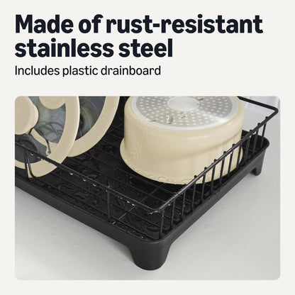 Stainless Steel Dish Drying Rack, 15.2 X 11.6 X 4 In., Black3