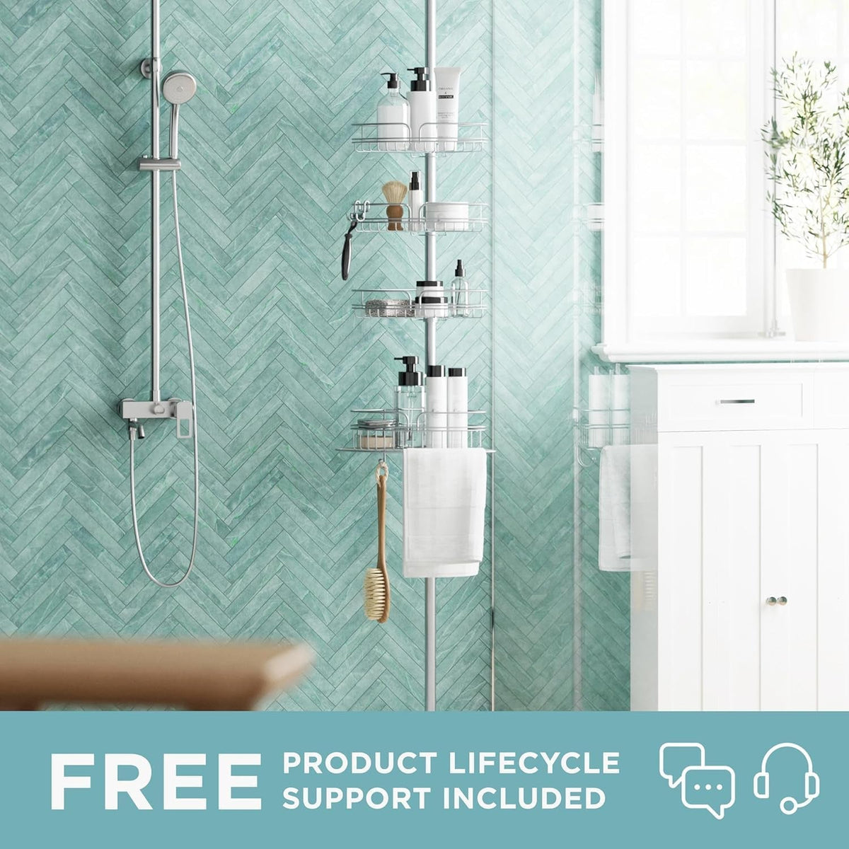 tension-pole-shower-caddy-corner-organizer-adjustable-standing-shower-caddy-with-4-baskets-and-built-in-towel-bar-rust-resistant-bathroom-tension-rod-organizer-60-to-97-inch-chrome