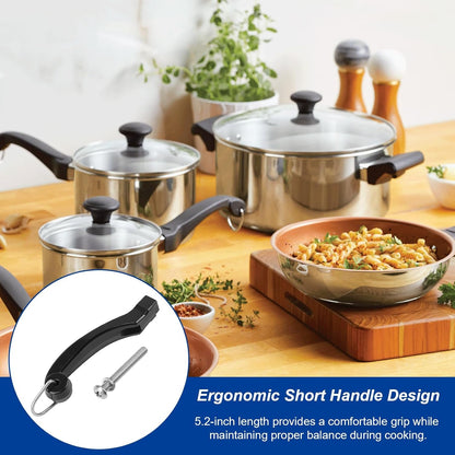 P08-031 Saucepan Handle Replacement (Short) Fits for Farberware 1, 1.5, 2 and 2.5 Quart Pan, Pots and Cookware | Durable Pot Replacement Parts | Saucepan Handles for Kitchen Cooking with Screw7