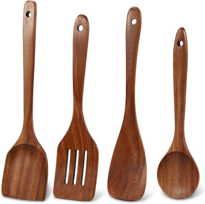 4 Pack Teak Wood Spatula for Cooking1