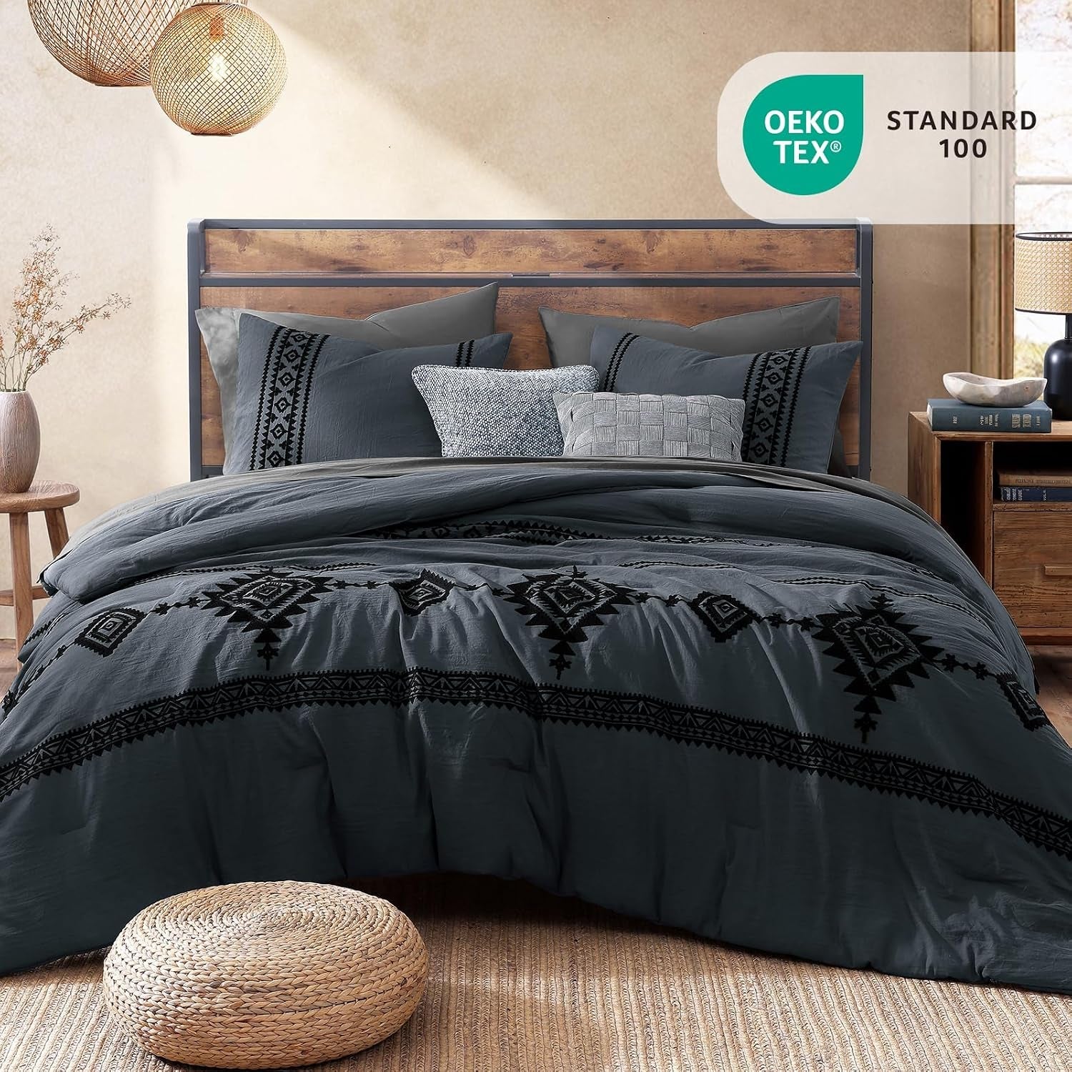 embroidery-queen-comforter-set-7-pieces-blue-grey-bed-in-a-bag