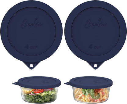 4 Cup Silicone Lids Replacement for Pyrex & Anchor Hocking 7201-PC | Food Grade Silicone, Leakproof、Airtight Lids, Dishwasher Microwave Safe(2 Pack)1