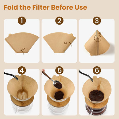 200 Count #4 Cone Coffee Filters 8-12 Cup, Unbleached Natural Coffee Paper Filters, No Blowout, Disposable Coffee Filter for Pour over and Drip Coffee Maker3