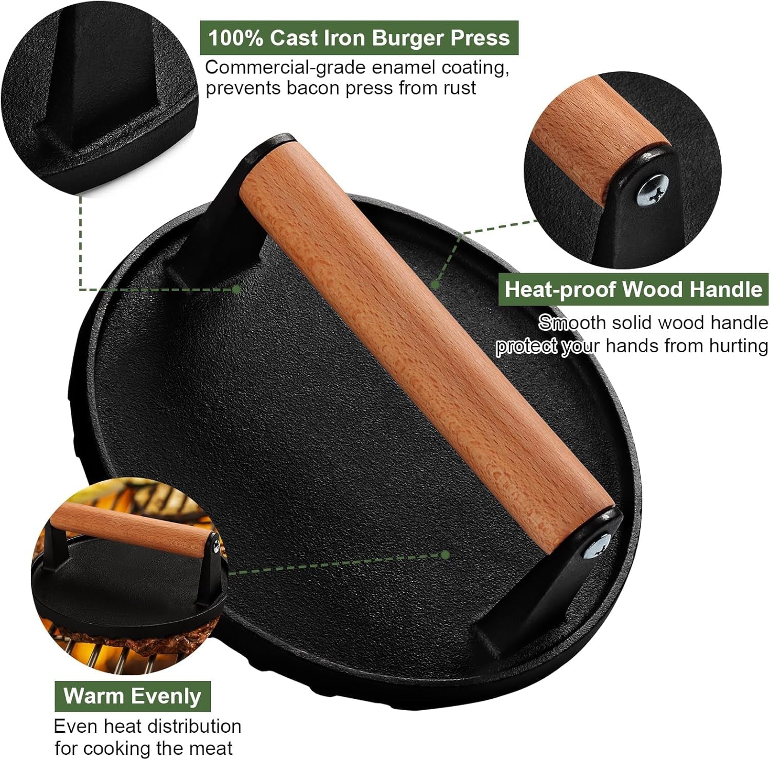 burger-press-7-round-heavy-duty-cast-iron-smash-bacon-press-meat-steak-with-wood-handle-for-griddle-sandwich-nonstick-pan