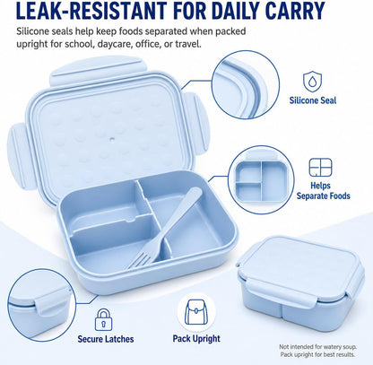 ® Kids Bento Lunch Box, 1150Ml 3 Compartments, Blue4