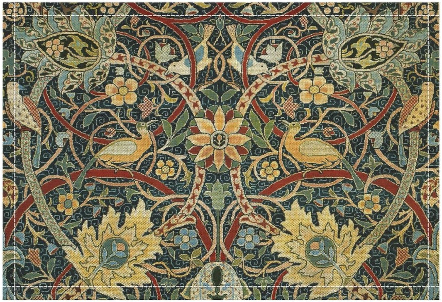 william-morris-floral-placemats-flower-bird-decorative-table-mat-antique-native-heat-resistant-place-mats-for-dining-kitchen-party-holiday-decor-12x18inch-set-of-4