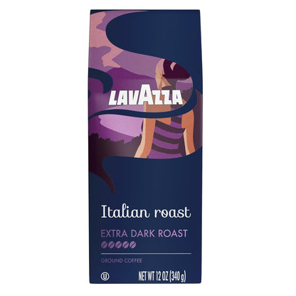 Lavazza Italian Roast Ground Coffee 12Oz Bag, Extra Dark Roast (Pack of 1) - Package May Vary1