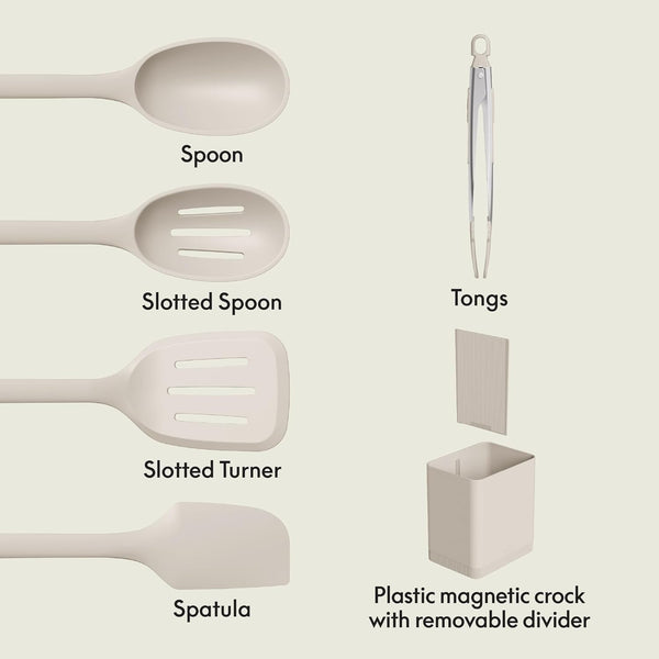 6 Piece Modular Tool Set, Non-Toxic Silcone, Non-Toxic Silicone, Oatmilk2
