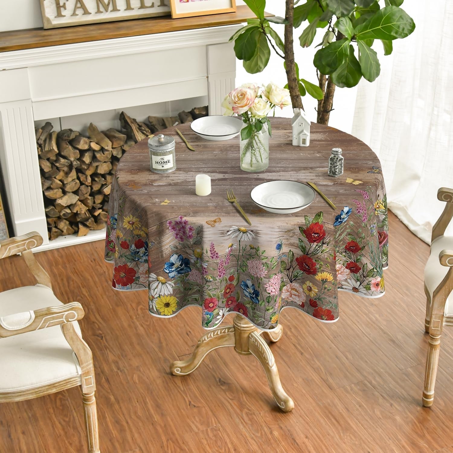 spring-tablecloth-90-x-90-inch-round-flowers-brown-wood-grain