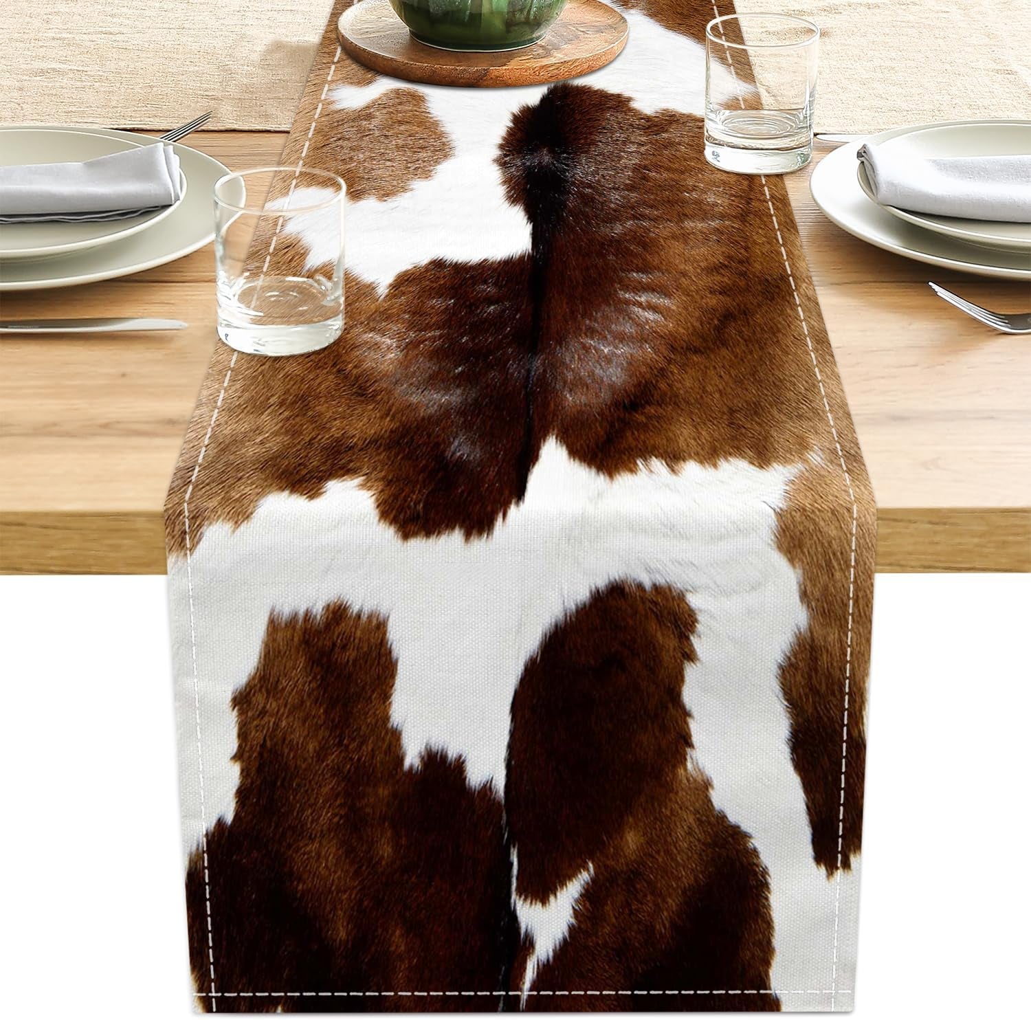 western-cow-print-table-runner-brown-cowhide-animas-printing-western-kitchen-decor-for-wedding-party-home-dinner-table-decorations-13-x-71-inch-just-a-print