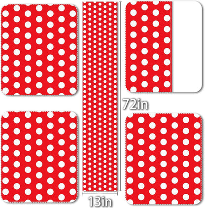 Red Polka Dot Table Runner Mouse Themed Birthday Party Decoration Kids Baby Shower Dining Room Home Kitchen Island Decor (Red, 13" X 72")3