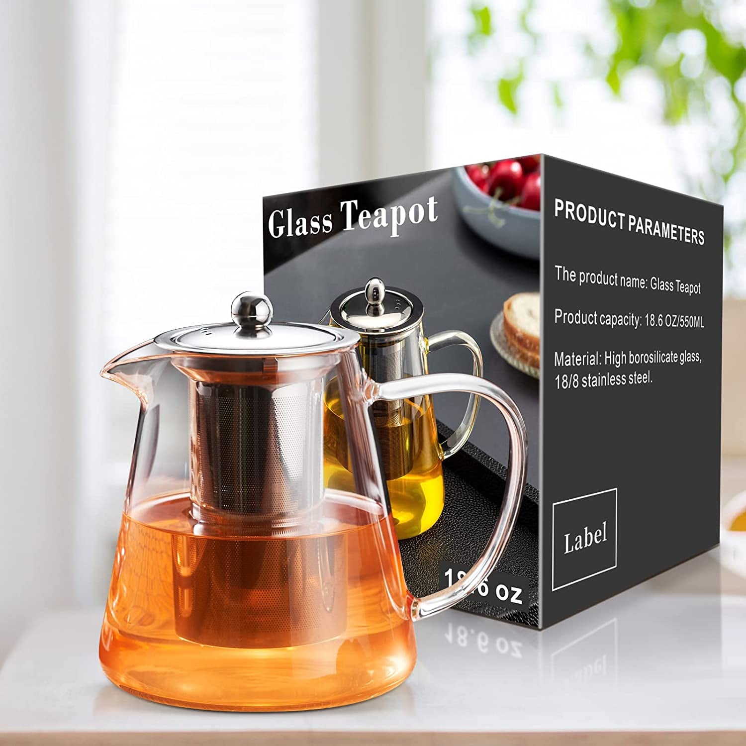 glass-teapot-stovetop-18-6-oz-borosilicate-clear-tea-kettle-with-removable-18-8-stainless-steel-infuser-teapot-blooming-and-loose-leaf-tea-maker-tea-brewer-for-camping-travel-550ml-tea-infuser-tea-strainer-blooming-tea-clear-teapot-borosilicate-glass-tea-brewer-tea-maker-loose-leaf-tea-steeper