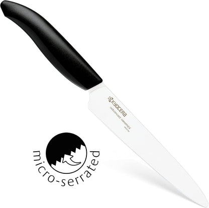Advanced Ceramics – Revolution Series 3-Piece Ceramic Knife Set: Includes 6-Inch Chef'S Knife; 5-Inch Micro Serrated Knife; and 3-Inch Paring Knife; Black Handles with White Blades8