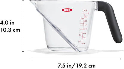 OXO Good Grips Angled Measuring Cup with Measurement Markings, 2 Cup | Angled Interior Markings to Read from Above, Liquid Measuring Cup, Use for Baking and Cooking, Non-Slip Handle8
