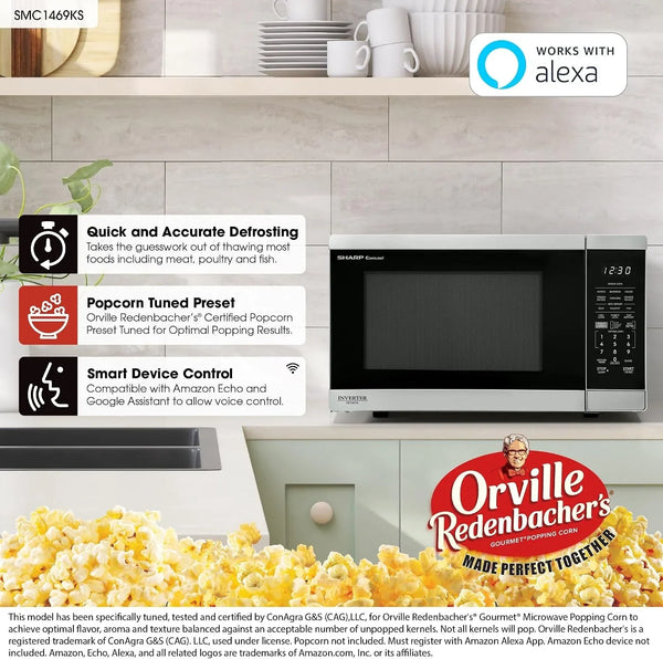 SMC1469KS 1.4 Cu. Ft. Stainless Steel Countertop Smart Microwave Oven2