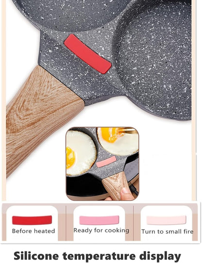 4-Cup Egg Pan Nonstick, and Granite Egg Frying Pan, Versatile Breakfast Skillet for Eggs, Pancakes, Plett, Crepes, Compatible with Gas Stove and Induction Cooktop3