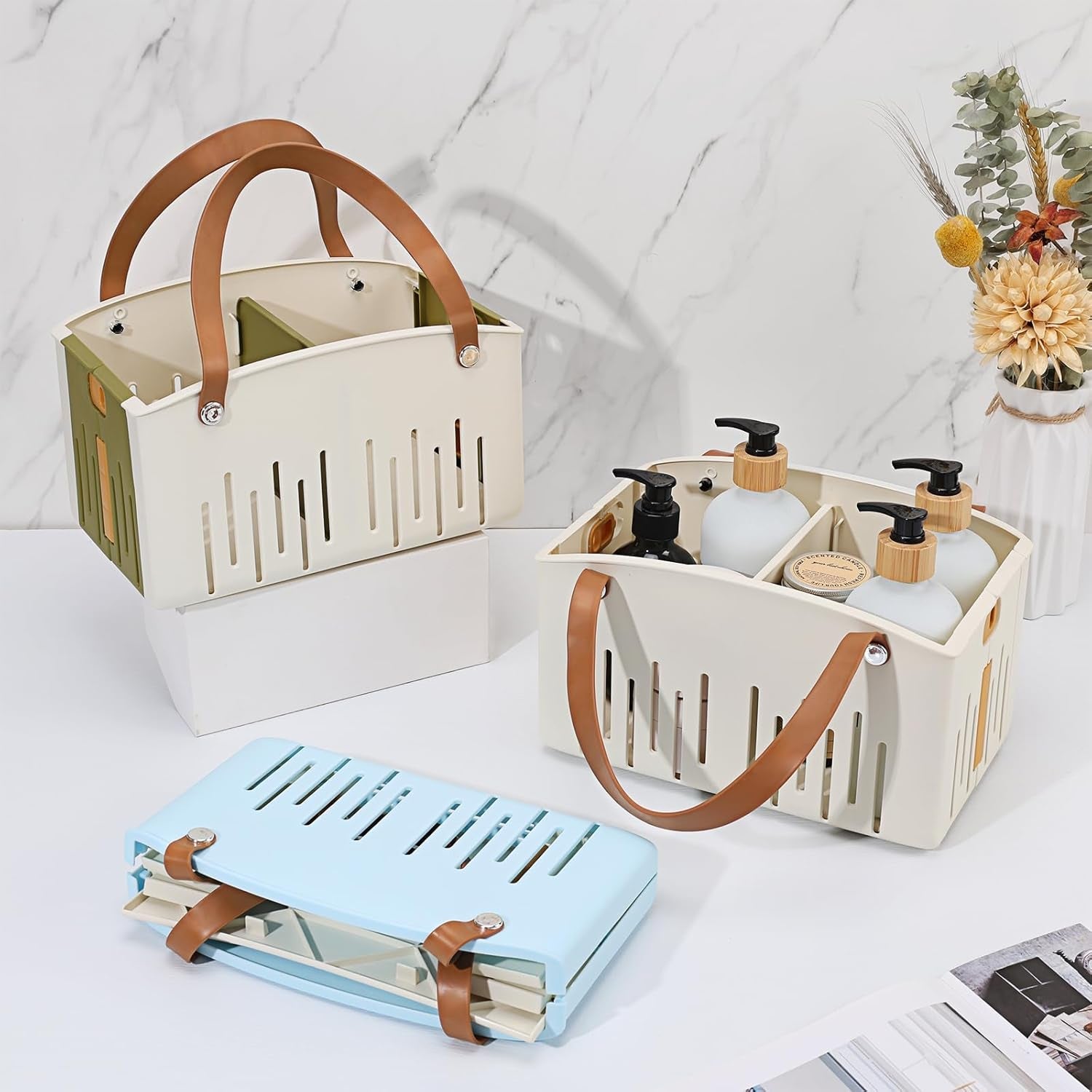 portable-shower-caddy-collapsible-plastic-shower-basket-tote-with-handles-removable-divider-cleaning-caddy-storage-organizer-for-bathroom-college-dorm-white