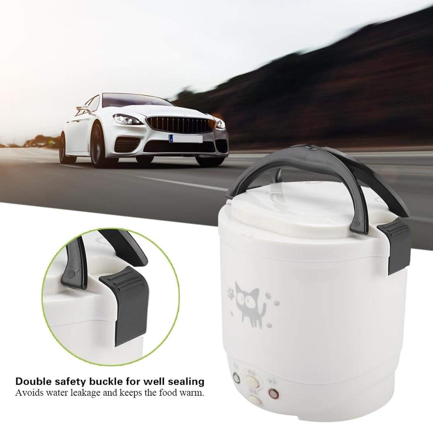 mini-rice-cooker-1l-12v-portable-rice-maker-car-food-steamer-2-cup-electric-lunch-box-for-car-automatic-fast-cooking-non-stick-pot-for-soup-grain-oatmeal-veggies-stews-travel-camping-use