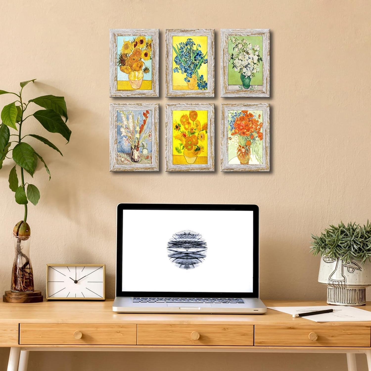 rustic-distressed-retro-style-white-photo-frame-4x6-picture-frame-set-of-6-with-real-glass-for-pictures-4x6-without-mat-wall-gallery-or-tabletop-display