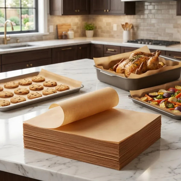 50Pcs Baking Paper Sheets Non-Stick Pre-Cut Parchment for Kitchen Ovens | Pre-Cut Silicone Parchment Paper Sheets Cover Oven Trays Non-Stick for Home Bakers and Quick Weeknight Dinner Cooks.1