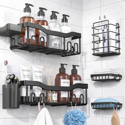 7-Pack Shower Caddy Adhesive,Stainless Steel Shower Organizer Shelf1