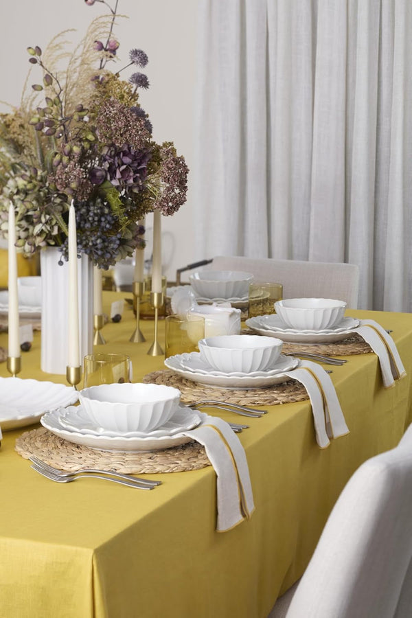 French Perle Scallop White Dinnerware Set with Accent Plates6