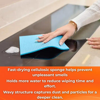 Ultra Sponge Cloth 10 Times Its Weight Water Absorption High Performance Kitchen Cloth - 3 Pieces5