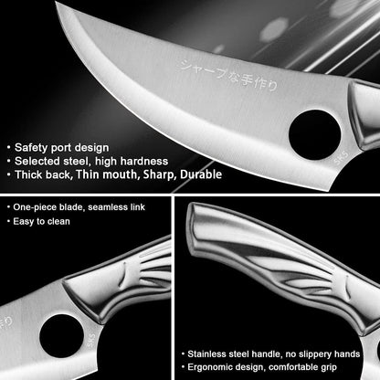 Meat Cleaver Knife, Stainless Steel Boning Knife Kitchen Chef Knife Meat Cleaver Outdoor Camping Cooking Cutter Butcher Knife Kitchen Tool (Color : Boning Knife)5
