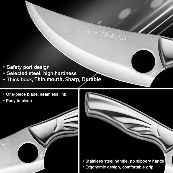 Meat Cleaver Knife, Stainless Steel Boning Knife Kitchen Chef Knife Meat Cleaver Outdoor Camping Cooking Cutter Butcher Knife Kitchen Tool (Color : Boning Knife)5