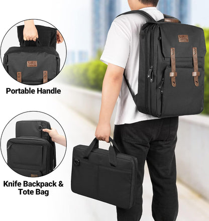Large Knife Backpack & Chef Bag, 12 + 23 Slots, Knife Not Included7