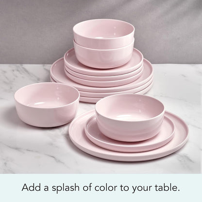 Madison Misty Pink Bone China Dinnerware Set, 12-Piece Service for 4, Includes Dinner Plates, Salad Plates and Cereal Bowls, Dishwasher Safe5