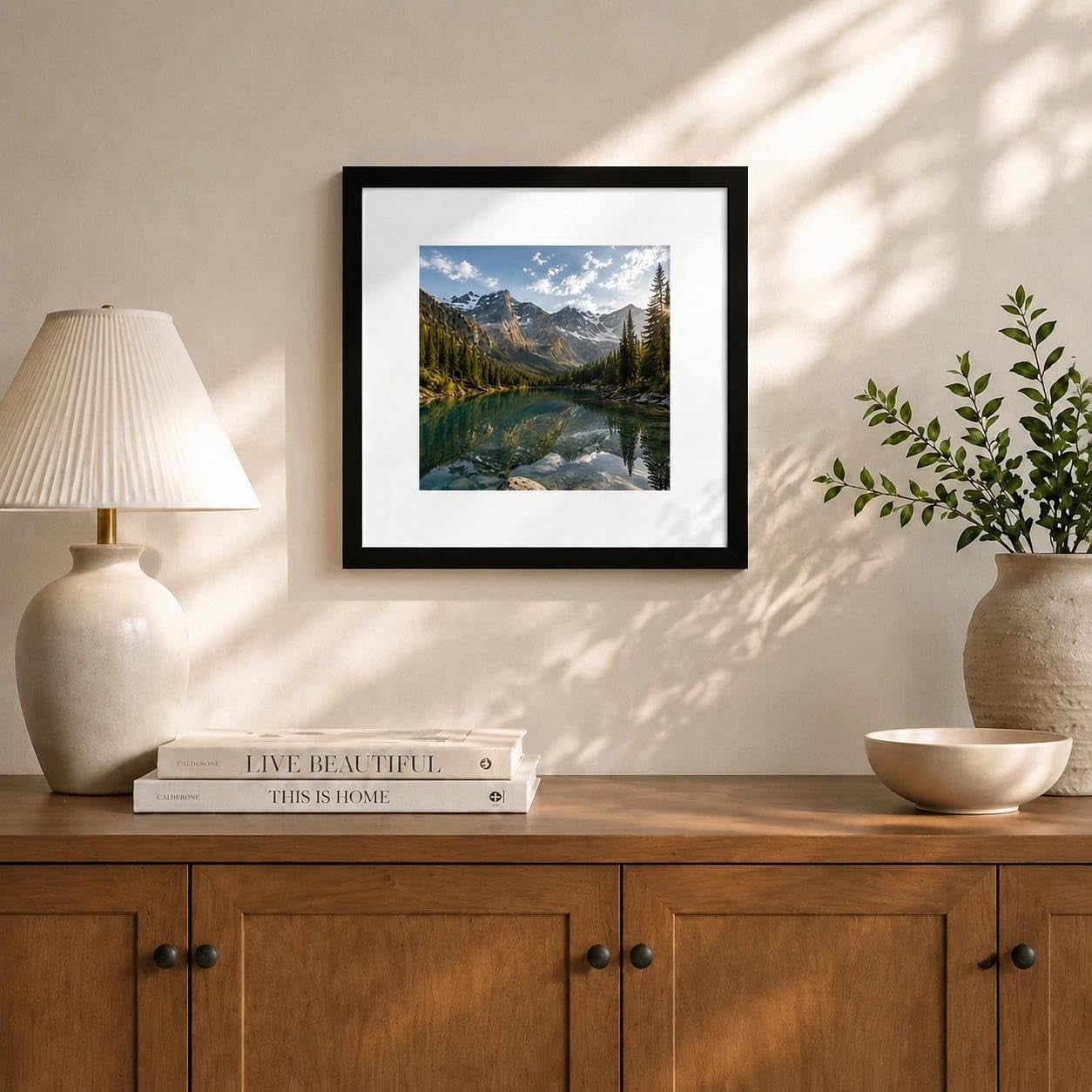 12x12-black-picture-frame-8x8-with-mat-set-of-9