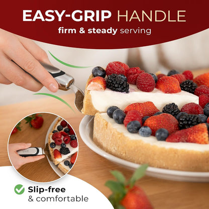 Pie Server, Essential Kitchen Tool, Serrated on Both Sides, Great for Right or Left Handed Chef, Stainless Steel Flatware, Cake Cutter, Black5