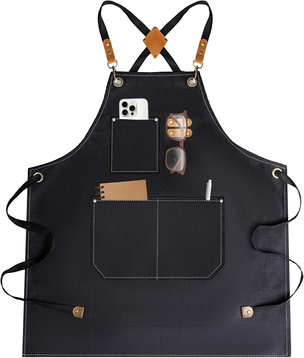 aprons-for-women-men-with-large-pockets-waterproof-cotton-chef-aprons-for-cooking-server-grilling-bbq-kitchen