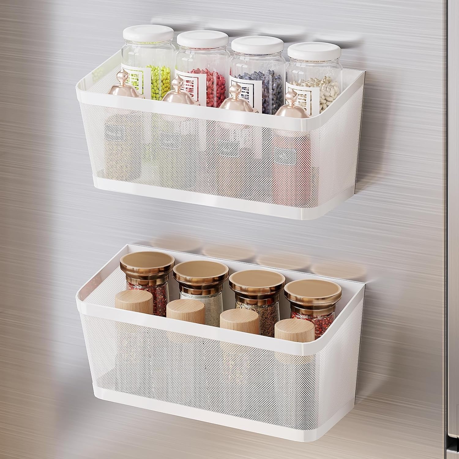 2pcs-magnetic-spice-rack-for-refrigerator-white-magnetic-shelves