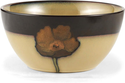 Painted Poppies 16-Piece Stoneware Dinnerware Set, Service for 4, Dinner Plates, Salad Plates, Bowls and Mugs, Dishwasher and Microwave Safe5