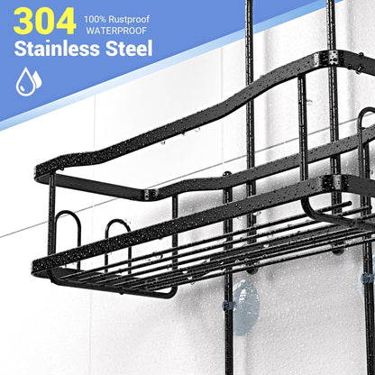 Hanging Shower Caddy over Shower Head - No Drill Rustproof Shower Rack3