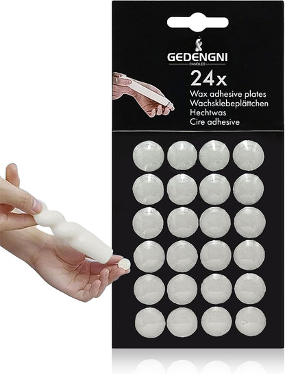 Taper Candle Wax Dots - 24Pcs Spiral Candle Sticky Dots White Candles Adapter Small Candlestick Adhesive,Soft Wax for Any Candles Holder Accessories-White1