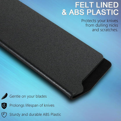 2 Pcs Knife Covers or Sleeves 8" X 2.2" Knife Edge Guard Universal Waterproof Kitchen Knife Sheath, Chef Knife Sheath, Plastic Knife Cover for Kitchen Knives, Black3