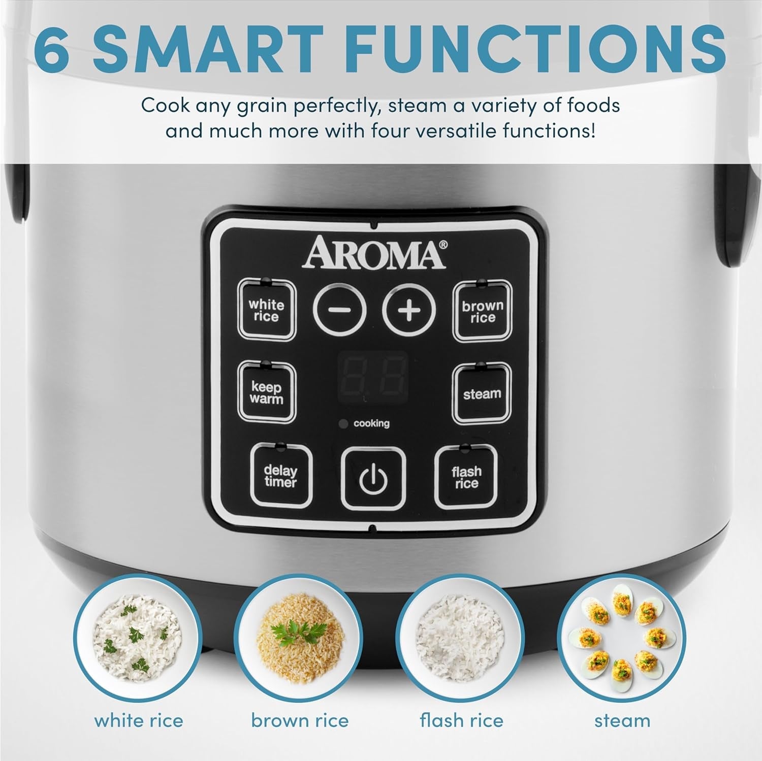 digital-rice-cooker-4-cup-uncooked-8-cup-cooked-steamer-grain-cooker-multicooker-2-qt-stainless-steel-exterior-arc-914sbd