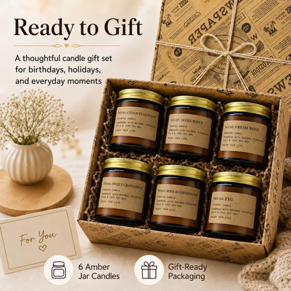 6 Pack Candles for Home Scented Aromatherapy Candle Gift Set for Women Soy Wax Long Lasting Amber Jar Candles Gift for Birthday Mother'S Thanksgiving Day Present3