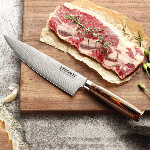 Razor-Sharp Chef Knife, 8-Inch High Carbon Stainless Steel Chef'S Knife for Home Kitchen & Restaurant, 8" Chef Kitchen Knife with Sheath & Gift Box, Ergonomic Handle2