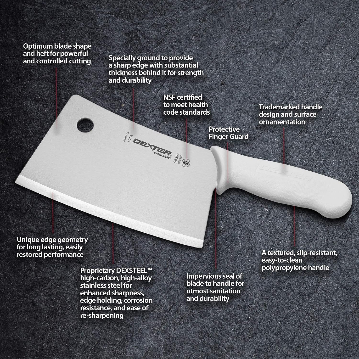 7-stainless-meat-cleaver-s5387pcp-high-carbon-steel-blade-textured-slip-resistant-handle-nsf-certified-heavy-duty-cleaver-for-butchering-bbq-and-kitchen-prep-made-in-the-usa