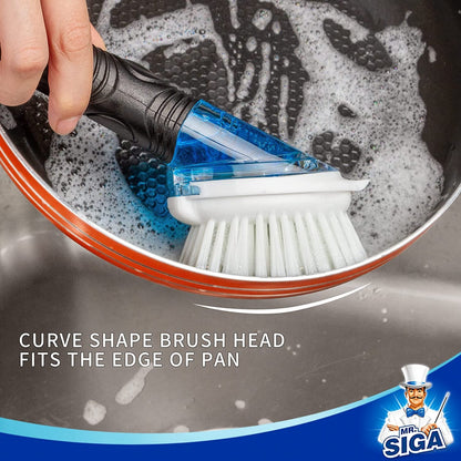 Soap Dispensing Dish Brush, Kitchen Brush for Pot Pan Sink Cleaning | Dish Scrubber with Soap Dispenser, Dish Soap Brush with Scraper5