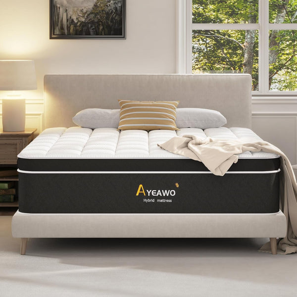 Firm Queen Mattress 14 Inch, Hybrid Mattress Queen Size in a Box, Pressure Relief Gel Memory Foam and Motion Isolation Pocket Springs, Certipur-Us, 365-Night Trial1