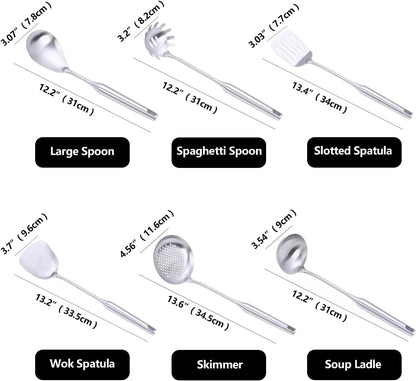 Stainless Steel Kitchen Cooking Utensils Set 6 PCS Dishwasher Safe2
