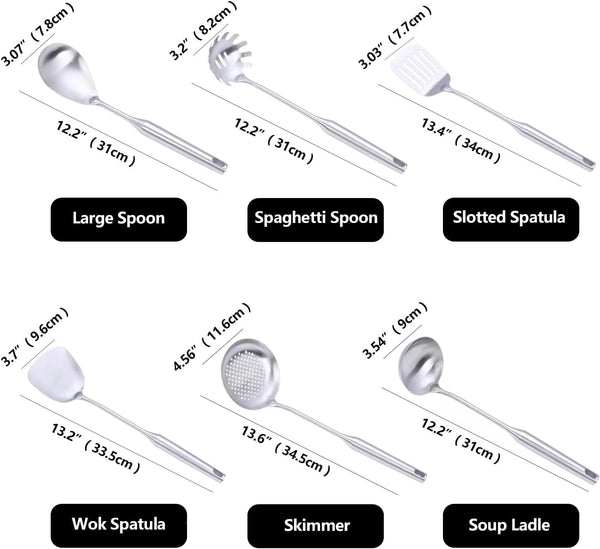 Stainless Steel Kitchen Cooking Utensils Set 6 PCS Dishwasher Safe2