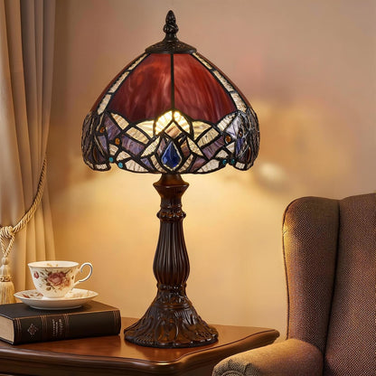 Small Table Lamp for Tiffany Lamp 8" Purple Stained Glass Light2