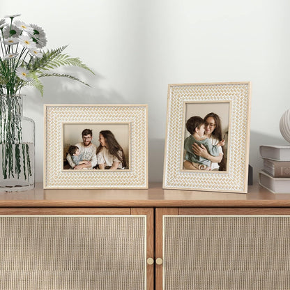 Boho 5X7 Picture Frame Rattan Photo Frame Set of 22