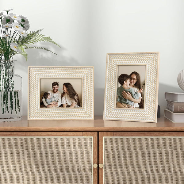 Boho 5X7 Picture Frame Rattan Photo Frame Set of 22